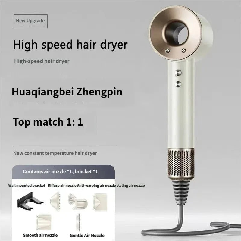 Negative ion hair dryer with high speed and no blades High power silent and quick drying Portable, suitable for home and travel
