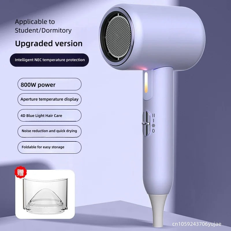 220v Folding Hair Dryer 2300w High-Power Blue Light Negative Ion Low-Noise Quick Drying Hair Dryer Source Factory