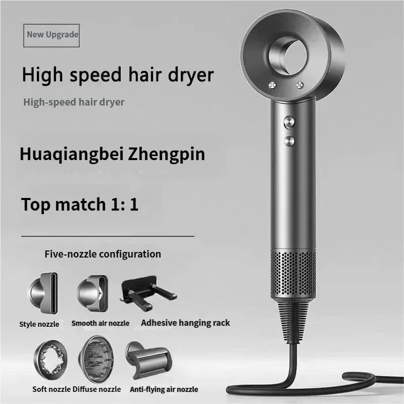 Negative ion hair dryer with high speed and no blades High power silent and quick drying Portable, suitable for home and travel