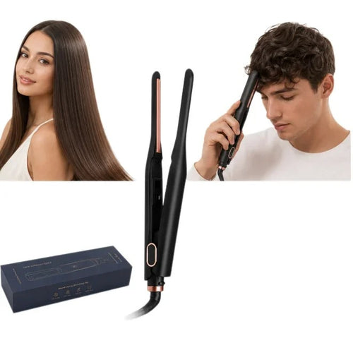 2 In 1 Mini Hair Straightener&Curler Small Flat Iron for Short Hair Women And Men Beard Straightener Pencil Hair Straightener