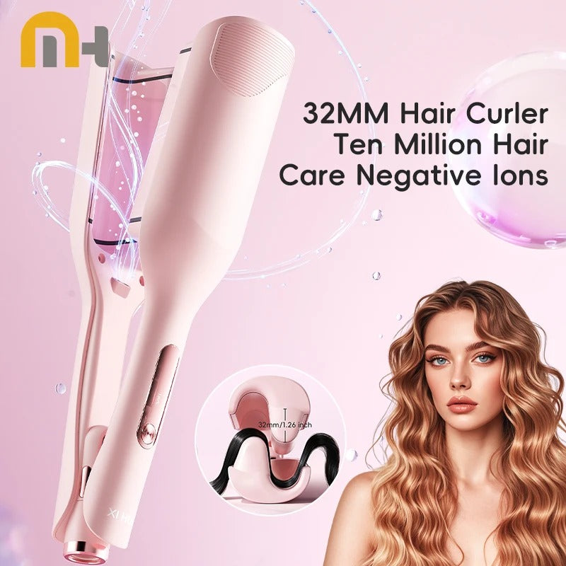 Hair Curling Iron Wand Ceramic Ionic Styling Tool for Wavy Hair Care Salon Quality 32mm Curling Iron Large Wave