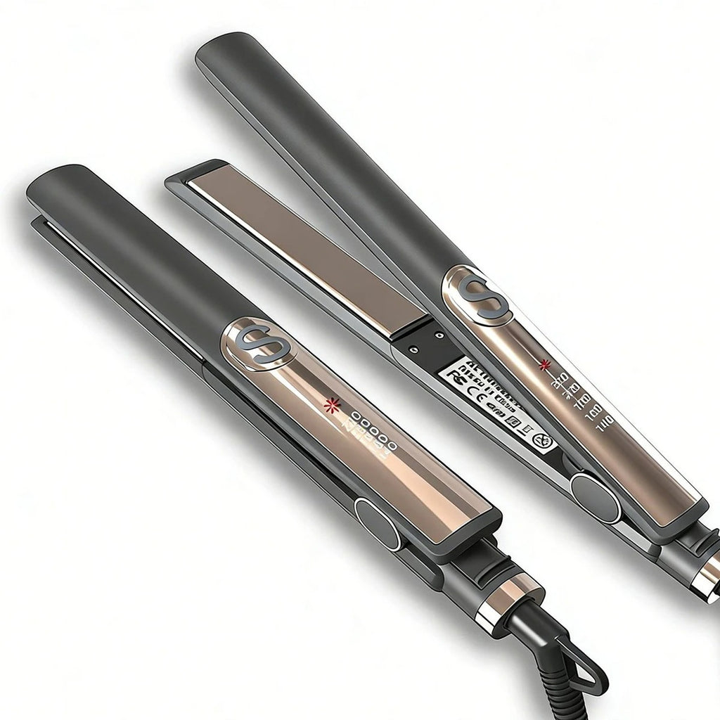Professional Hair Straightener Curling Iron Ceramic Plate Negative Ion Plate Even Heat Temperature Adjustable Hair Straightener