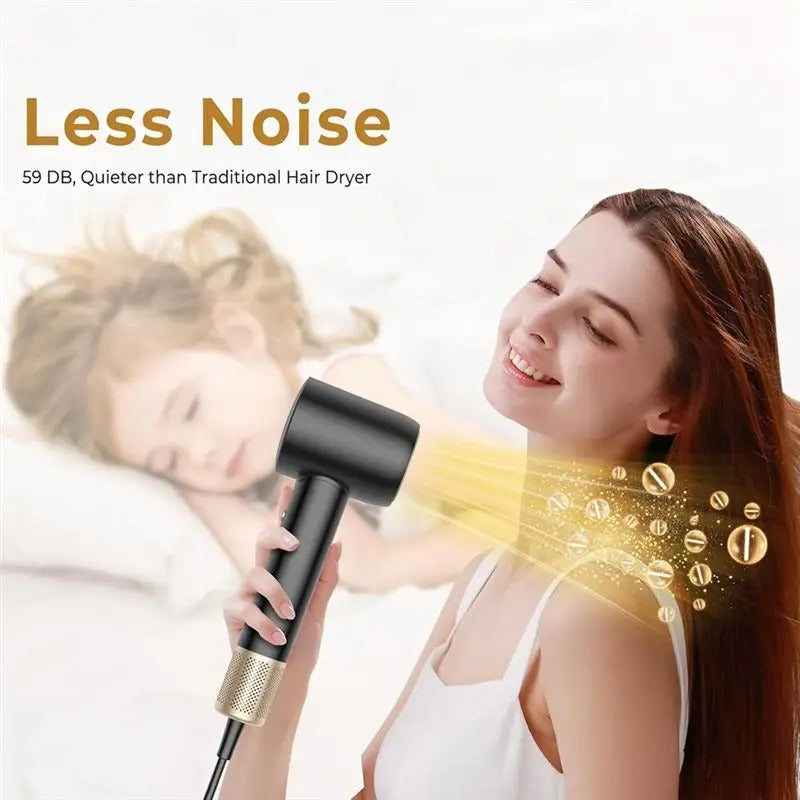 Efficient-Ultrasonic Hair Dryer, 15000 RPM Professional High Speed Drying Women Professional Hair Dryer, Low Noise Home Heating