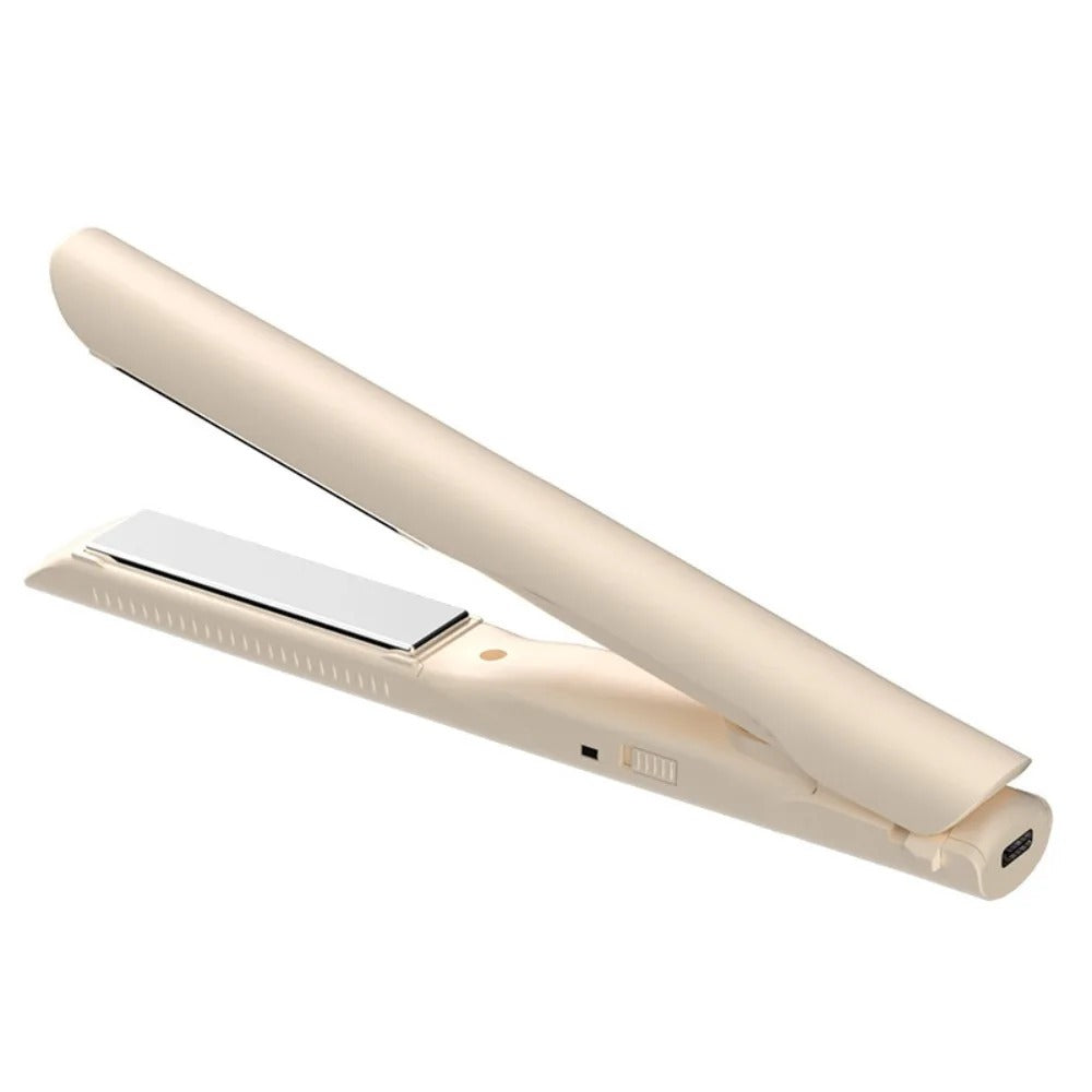 USB Powered 2-In-1 Straight And Curling Hair Tool Safe Mini Curling Iron Electric Fluffy Hairpin Curling Clip Adjustable
