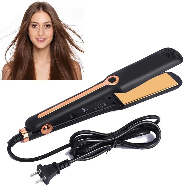 Professional Portable Hair Straightener Brush 4 Degree Adjustment Hair Curler And Straightener 2 In 1 Salon Styling Tools