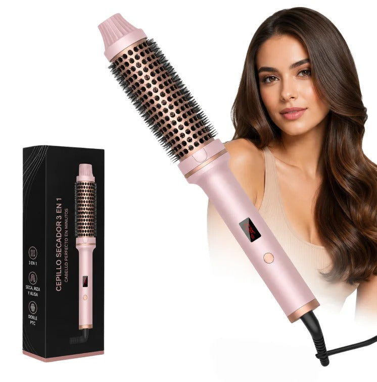 Curling Iron Brush PTC Heated Thermal Brush Ceramic Hair Curler Hot Brush Create Loose & Volume Curls Heating Hair Styling Brush