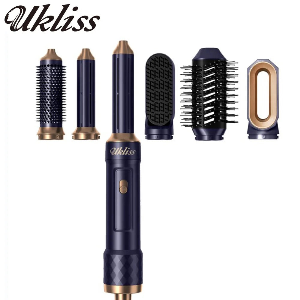 UKLISS 6 in 1 Hair Dryer Multistyler, Hot Air Brush for Curling, Straightening and Blow Dry