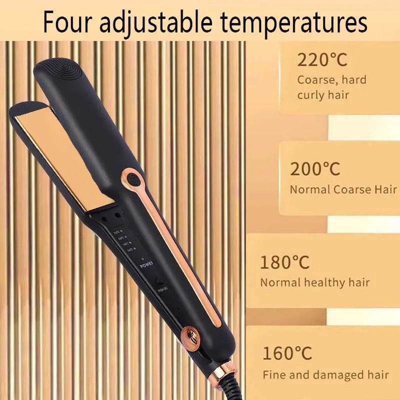 Professional Portable Hair Straightener Brush 4 Degree Adjustment Hair Curler And Straightener 2 In 1 Salon Styling Tools