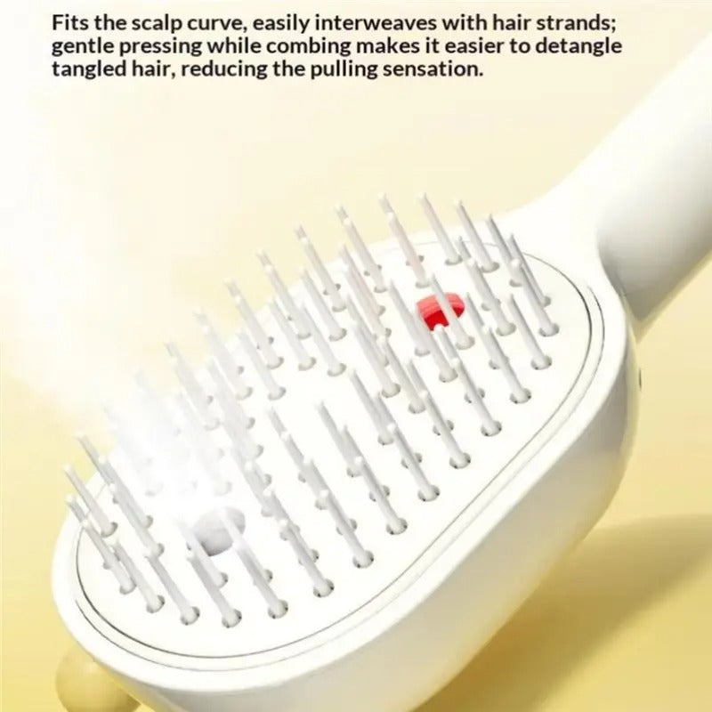 EMECE-Electric Steam Sprays Hair Brush Rechargeable Wet Hair Straightener Comb, Smooth Styling Anti-Frizz Tool Antistatic A