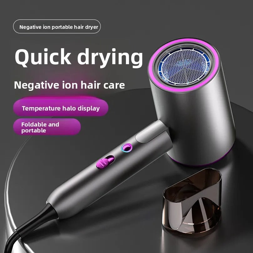 High-speed hair dryer for home use, strong airflow, negative ion, portable, foldable, salon-grade, constant temperature