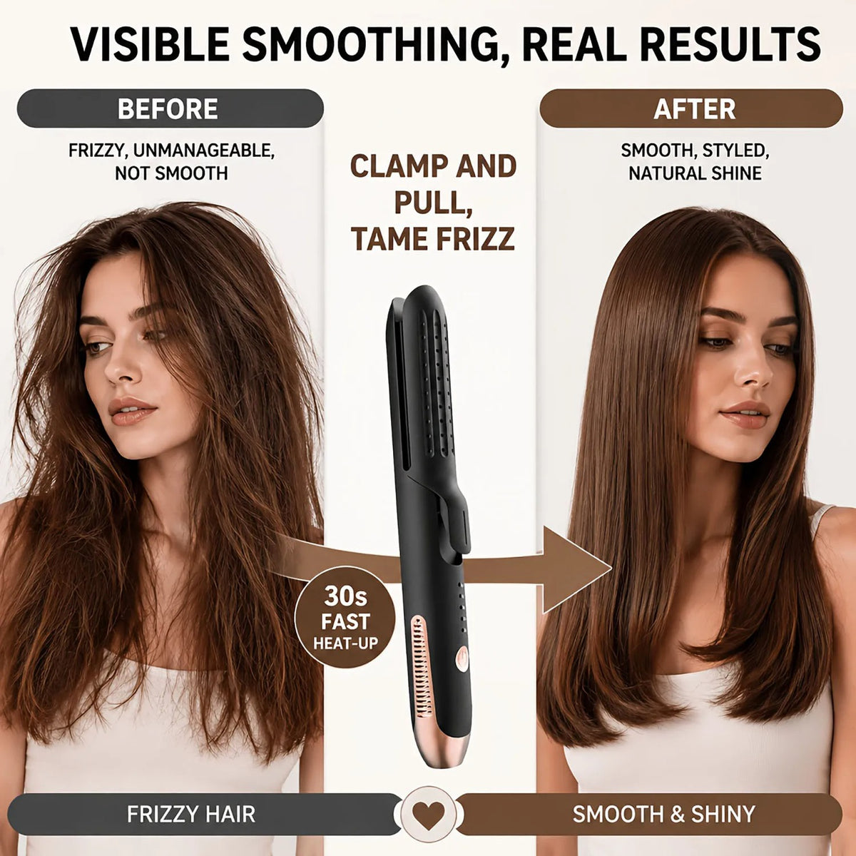 Professional Hair Straightener 2-In-1 Curling Wand Ceramic Ionic Fast Heat-Up Hair Flat Iron Negative Ion Iron Hair Straightener