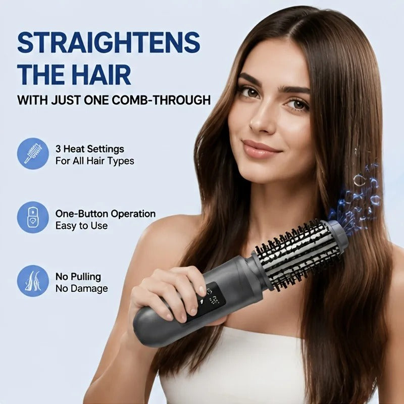 2600mAh Portable Hair Straightening Comb Dormitory Essential Dual Use Straightening Curling Non-damaging Wireless