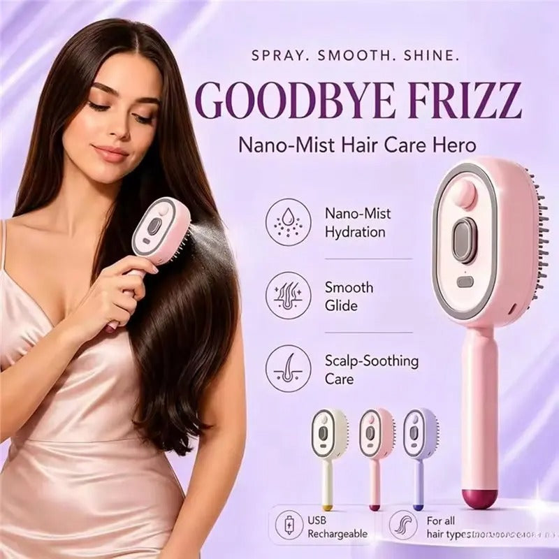 B13C Electric Sprays Air Cushion Massage Comb Electric Steam Brush For Hair Rechargeable Steam Hair Straightener