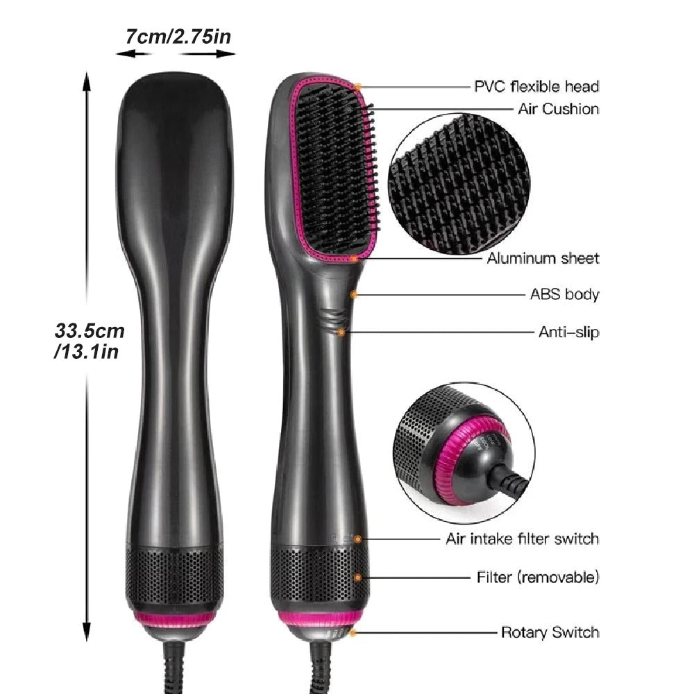 3 in 1 Hair Dryer Brush Professional 1200W Powerful Ceramic Tourmaline 3 Heat Settings One Step Hair Dryer and Styler