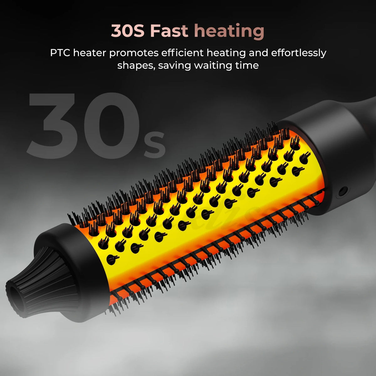 Curling Thermal Brush Double PTC Heated Curling Iron Brush Anti-Scald Round Brush 32mm Hair Curler Hot Volumizing Brush Styler