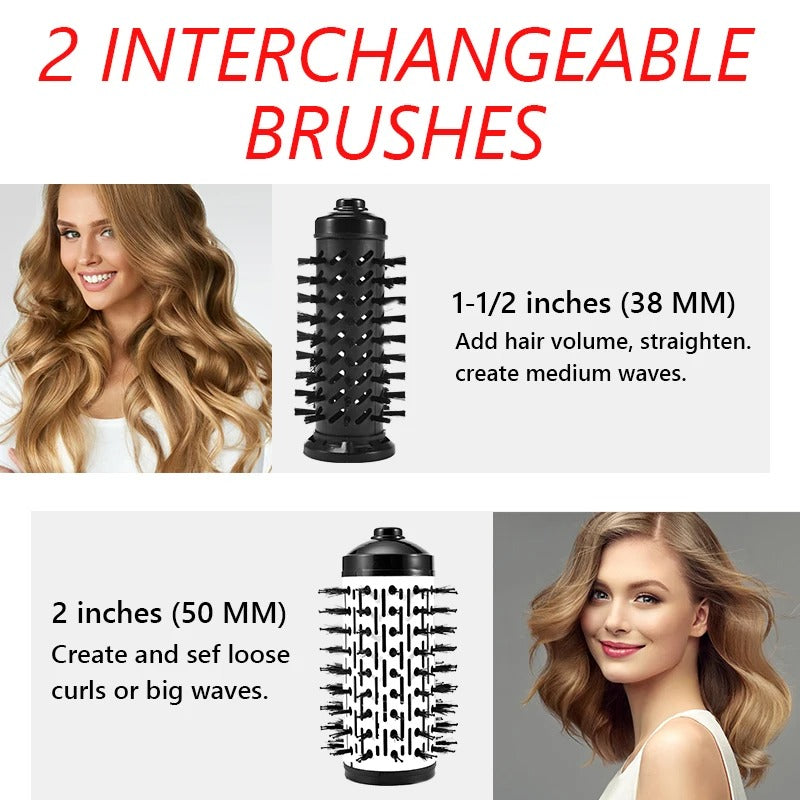 Multi-Functional 2 In 1 Hot Air Brush Automatic Hair Curler Straightener Rotating Volumizer Curling Iron Ceramic Hot Air Comb