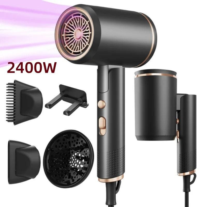 New Foldable Hair Dryer with Negative Ion Hair Care, High Wind Speed Drying, Household Hair Salon Special Blow Nozzle Hair Dryer