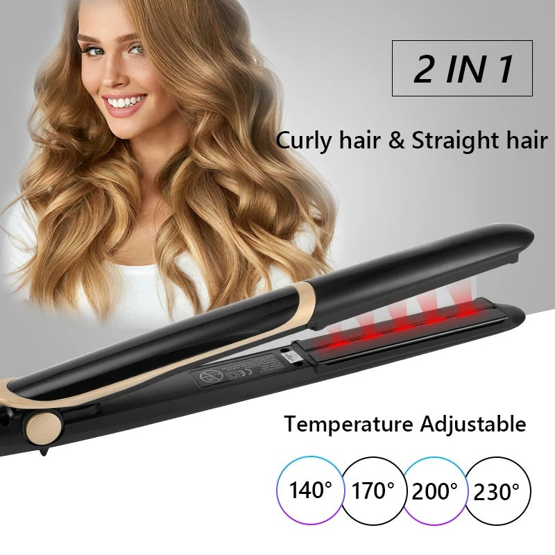 Ceramic straightener and curler, electric heating straightener, multi-temperature control, anti-frizz repair damage, home use