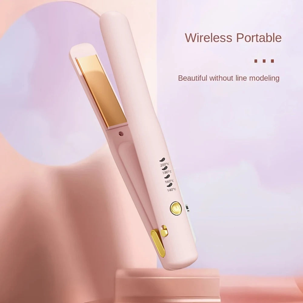 Cordless Wireless 2 In 1 Hot Styling Brush, Fast Heating Mini Hair Straightener, Portable Travel Friendly Women Salon Daily Gift
