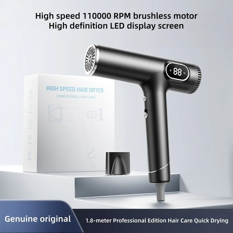110000 Rpm High-Speed Hair Dryer, High Wind Speed Drying, Lcd Digital Display, Negative Ion Hair Dryer, 220V