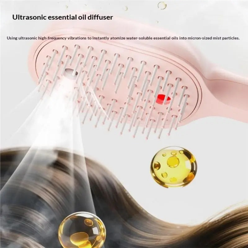EMECE-Electric Steam Sprays Hair Brush Rechargeable Wet Hair Straightener Comb, Smooth Styling Anti-Frizz Tool Antistatic A