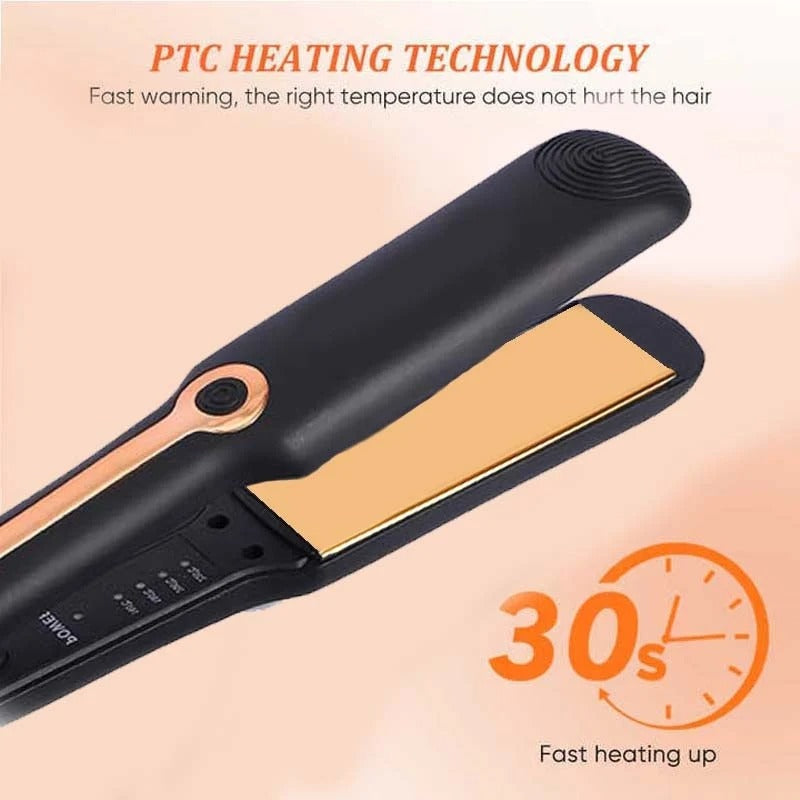 Professional Portable Hair Straightener Brush 4 Degree Adjustment Hair Curler And Straightener 2 In 1 Salon Styling Tools