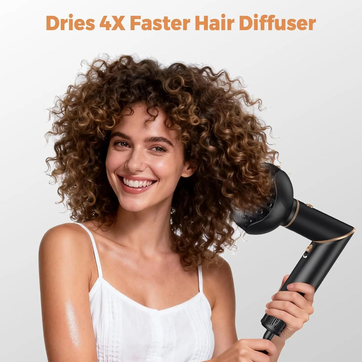 6 in 1 Hair Dryer Brush, Foldable Blow Dryer Brush with Air Styler Curler Wrap, Detachable Hot Air Brush Dry,Volumize, Straight,Curl, Negative Ion Brush Blow Dryer with Diffuser, Hair Styler Tools