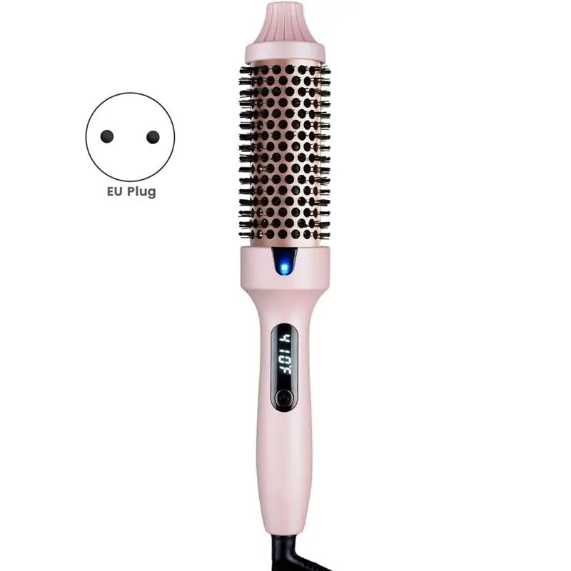 A04V Thermal Brush Curling Brush, Negative Ionic Heated Thermal Round Brush For Blowout Look, Curling & Straightener