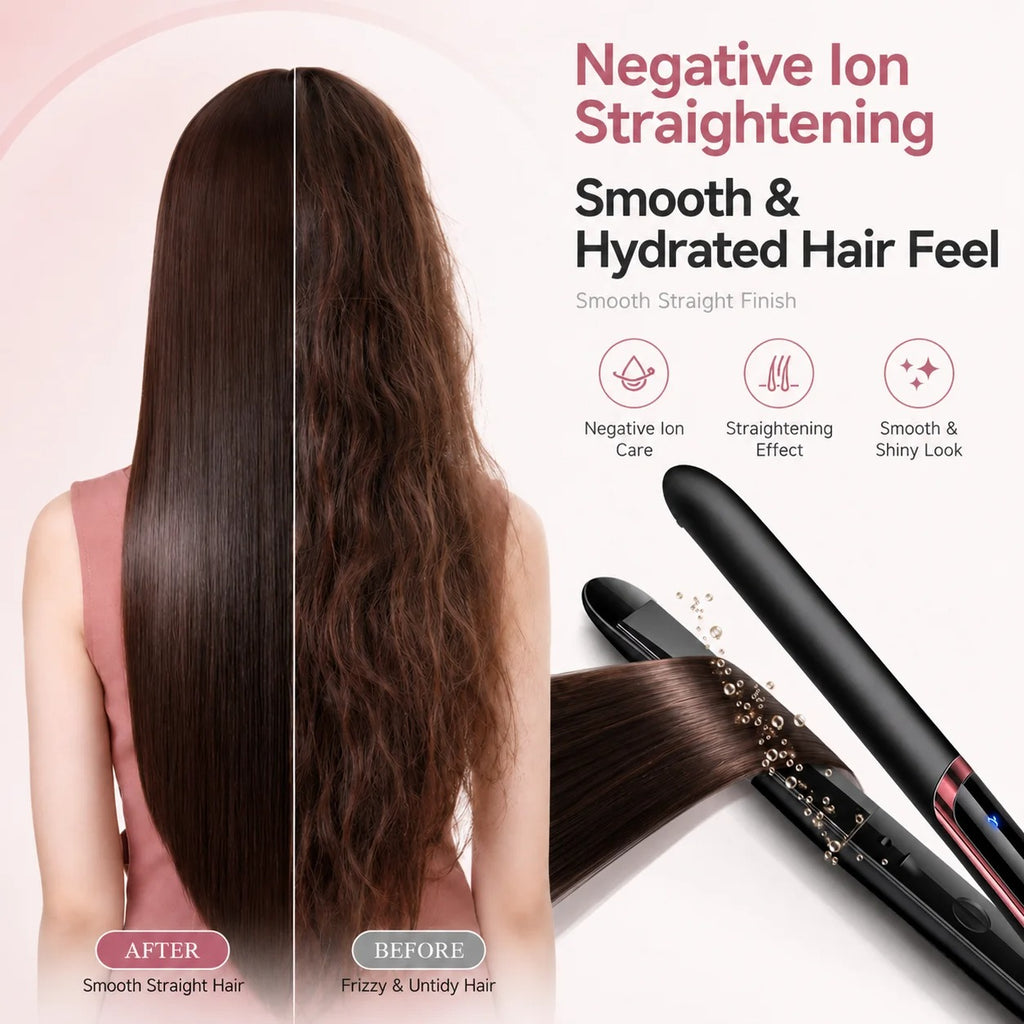 Mini Hair Straightener For Bangs Curler Flat Iron Ceramic Plate Hair Styling Tool Portable Curling Iron For Women Daily Use