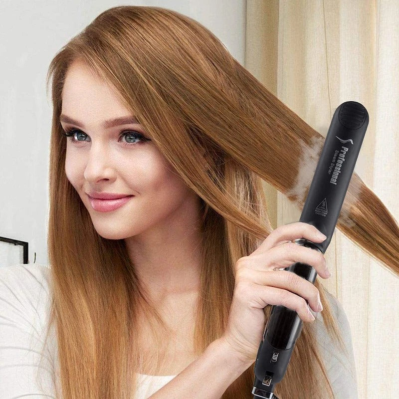 Tourmaline hair straightener, steam, steam LED display, titanium plate flat iron, household, hotel and outdoor products