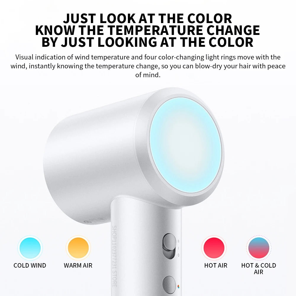NEW Mijia High Speed Hair Drier H501 220V 2min Rapid Dry Hair 3-color Low Noise Smart Temperature Control Anion Hot/cold air