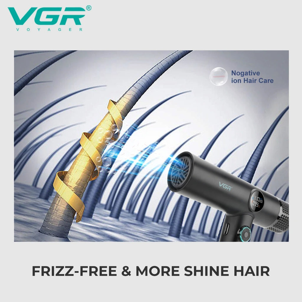 VGR Hair Dryer Professional Blow Dryer Hot and Cold Adjustment Air Blower 110000 RPM Brushless Motor Hair Care Appliances V-401