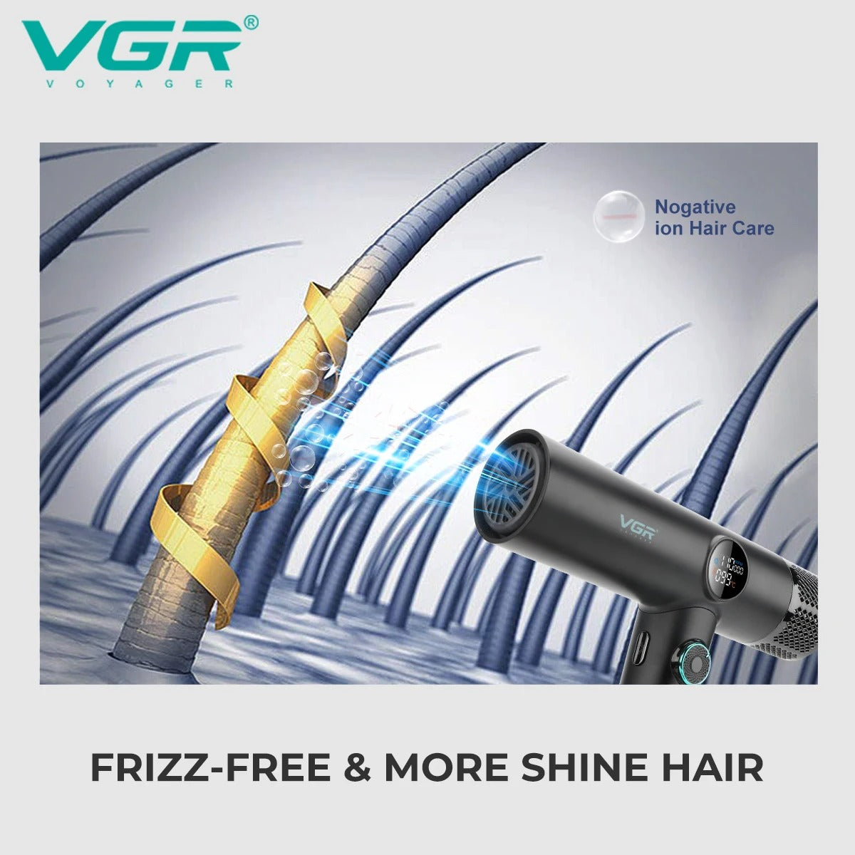 VGR Hair Dryer Professional Blow Dryer Hot and Cold Adjustment Air Blower 110000 RPM Brushless Motor Hair Care Appliances V-401