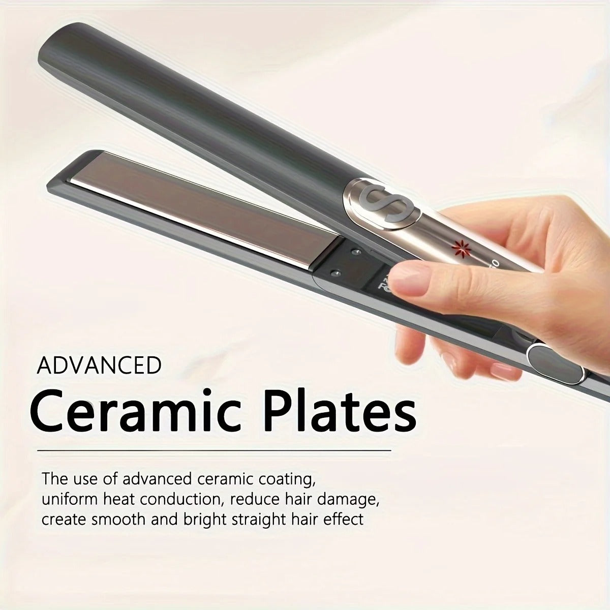 Professional Hair Straightener Curling Iron Ceramic Plate Negative Ion Plate Even Heat Temperature Adjustable Hair Straightener