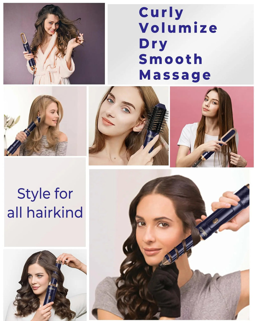 UKLISS 6 in 1 Hair Dryer Multistyler, Hot Air Brush for Curling, Straightening and Blow Dry