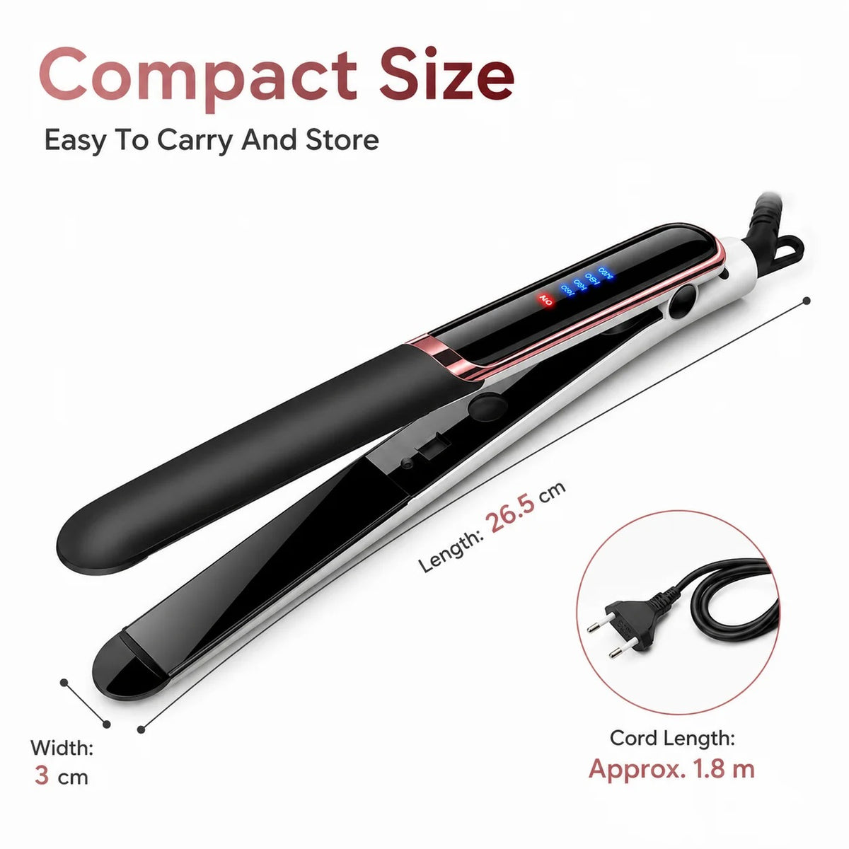 Mini Hair Straightener For Bangs Curler Flat Iron Ceramic Plate Hair Styling Tool Portable Curling Iron For Women Daily Use