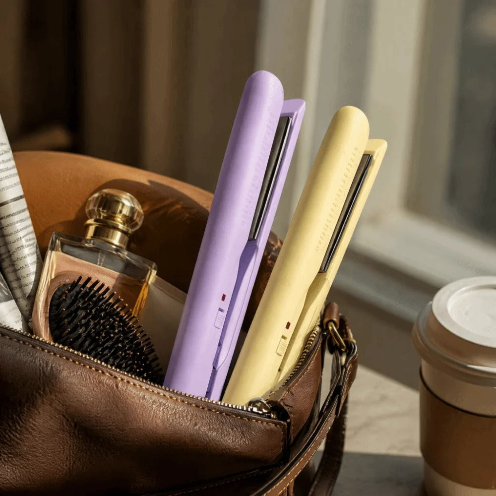 USB Powered 2-In-1 Straight And Curling Hair Tool Safe Mini Curling Iron Electric Fluffy Hairpin Curling Clip Adjustable
