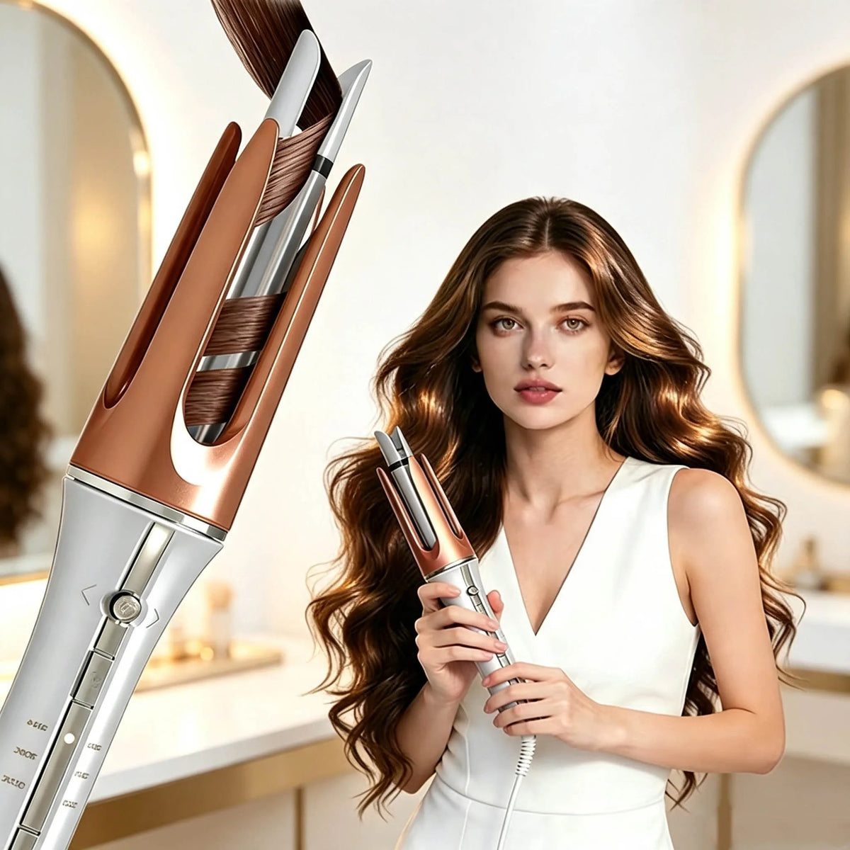 Auto Rotating Hair Curler 3 grades temperature Ceramic Fast Heat Constant Temperature Styling Hair Curler 33mm Wave Curling Iron