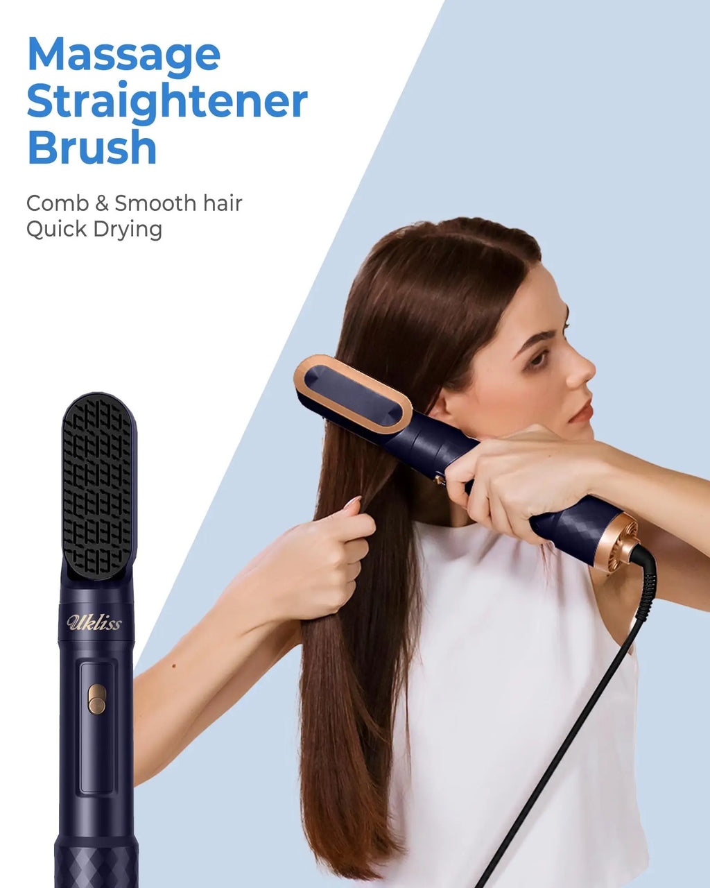 UKLISS 6 in 1 Hair Dryer Multistyler, Hot Air Brush for Curling, Straightening and Blow Dry