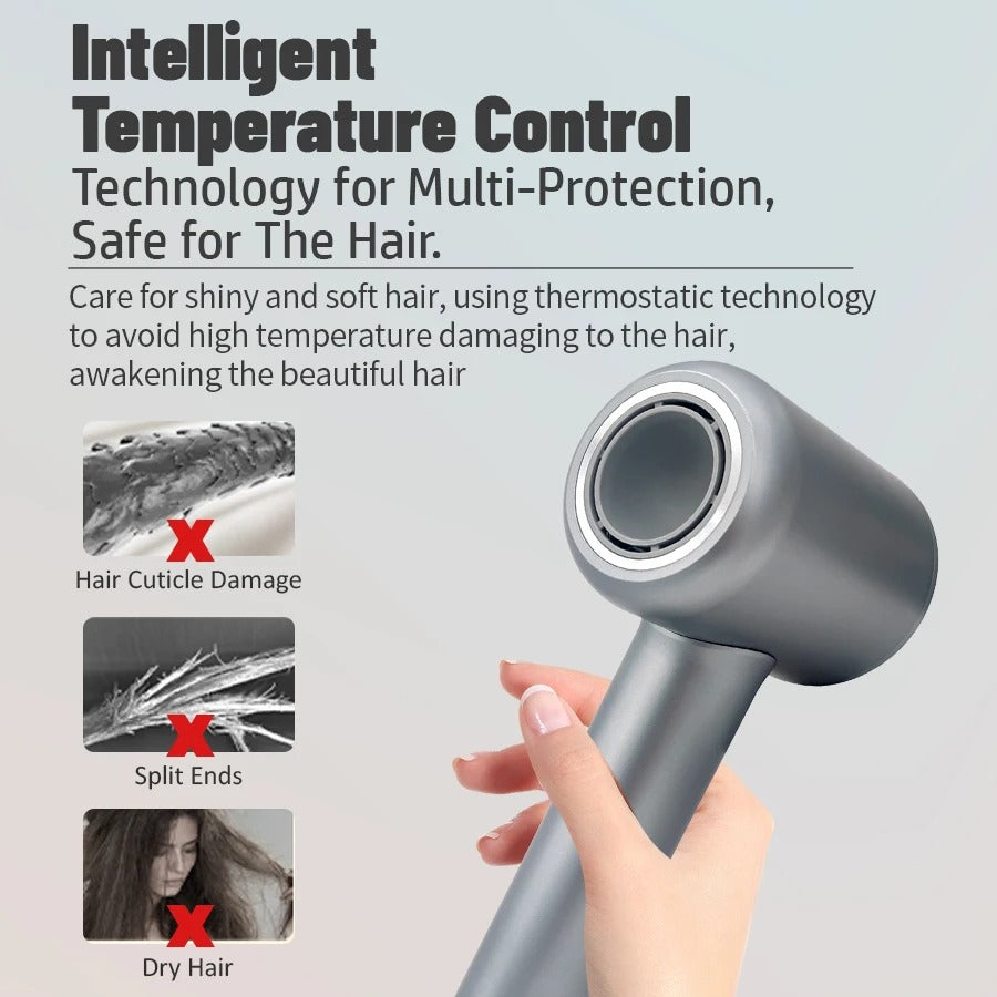 High Speed Ionic Hair Dryer Professional Powerful Fast Drying Low Noise Blow Dryer with Nozzle Attachments for Home Salon Travel Hair Care Styling Hair Blow Dryer