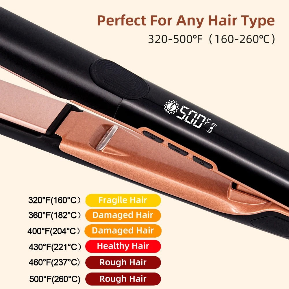 Hair Straightening Iron High Temp Professional Hair Straightener Ceramic Curly Iron 2 in 1 Hair Straightener Hair Curler