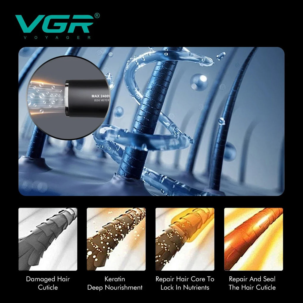 VGR Hair Dryer Professional Hair Dryer Machine Negative Ion Blow Dryer BLDC Motor 110000 RPM Hair Salon for Household Use V-469
