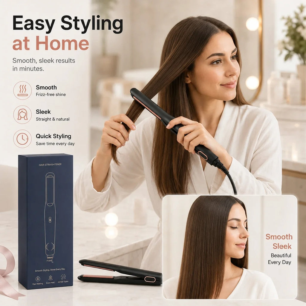 2 In 1 Mini Hair Straightener&Curler Small Flat Iron for Short Hair Women And Men Beard Straightener Pencil Hair Straightener