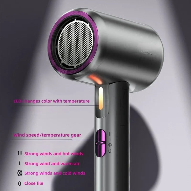 220v Folding Hair Dryer 2300w High-Power Blue Light Negative Ion Low-Noise Quick Drying Hair Dryer Source Factory