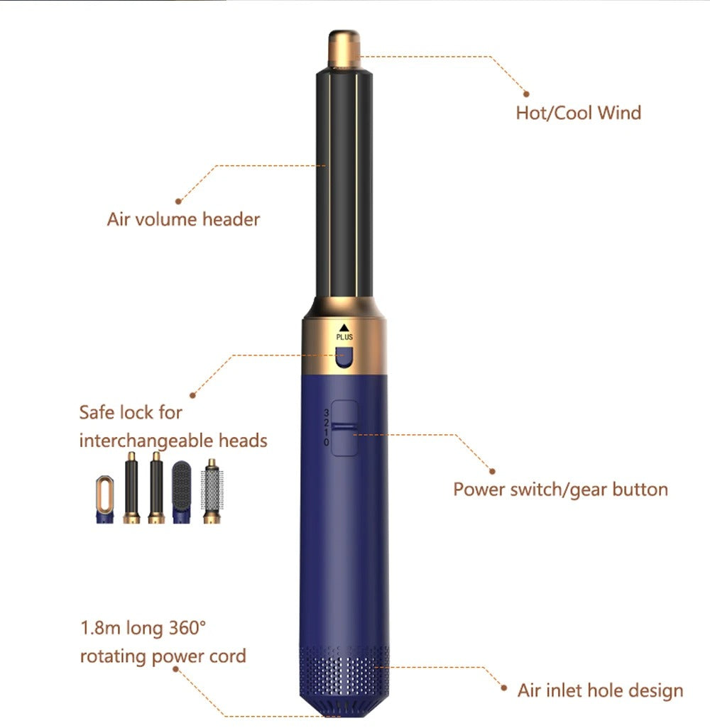 New Hair Dryer 5 in 1 Multifunctional Professional Hairdresser Straightener with Hair Brush Blow Dryer for Hair Multi Styler