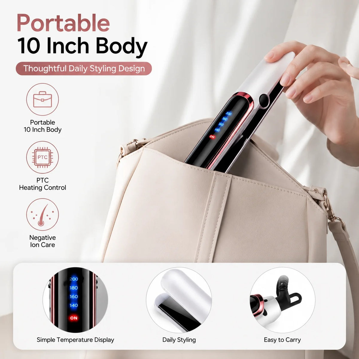 Mini Hair Straightener For Bangs Curler Flat Iron Ceramic Plate Hair Styling Tool Portable Curling Iron For Women Daily Use