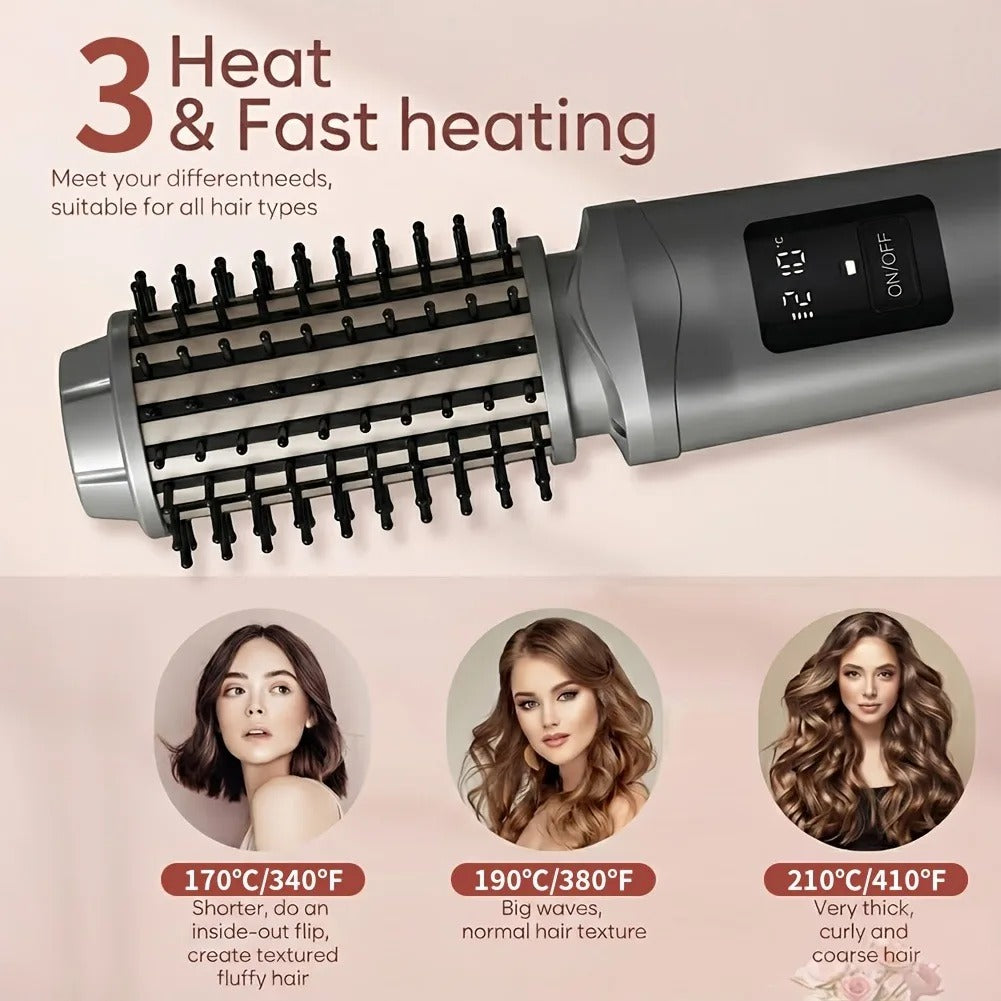 2600mAh Portable Hair Straightening Comb Dormitory Essential Dual Use Straightening Curling Non-damaging Wireless