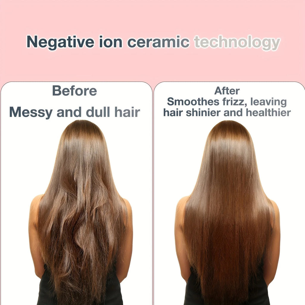 Cordless Wireless 2 In 1 Hot Styling Brush, Fast Heating Mini Hair Straightener, Portable Travel Friendly Women Salon Daily Gift