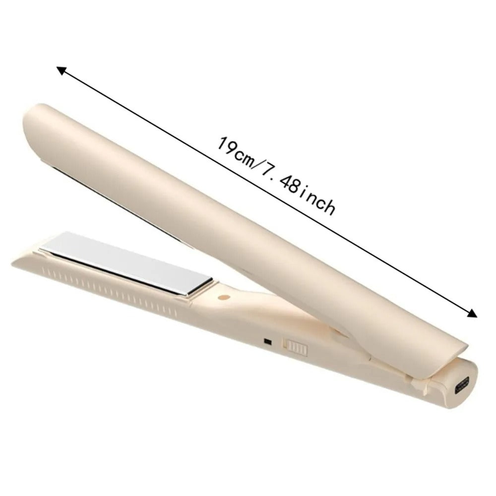 USB Powered 2-In-1 Straight And Curling Hair Tool Safe Mini Curling Iron Electric Fluffy Hairpin Curling Clip Adjustable