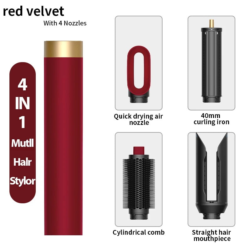 Professional 6 in 1 Cold Hot Air Styling Brush Hair Dryer Curling Iron Straightener Flat Iron 1700W Fast Dry Voluminous Waves